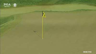 Not just a hole in one - the ball literally lands directly in the hole.