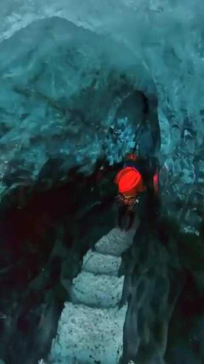 Stunning glacier cave in Iceland