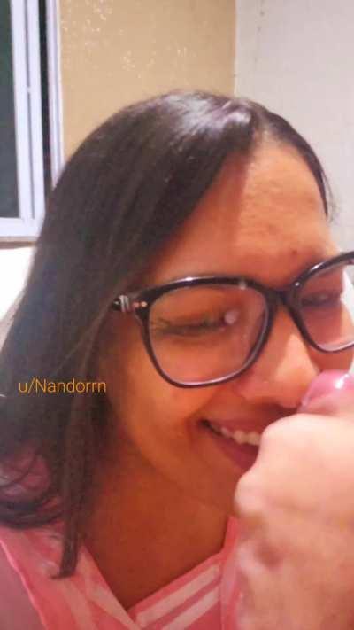 A student with glasses it’s a fun target