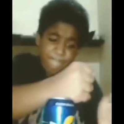 trying to smash a can with one punch