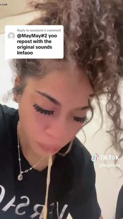 TikTok Girl Vomiting Into Toilet