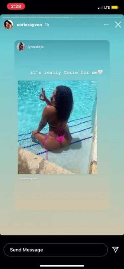 Corie IG story