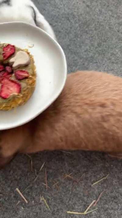 She stole the cake and she dropped the cake 🤣