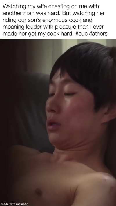 Watching his wife and son 