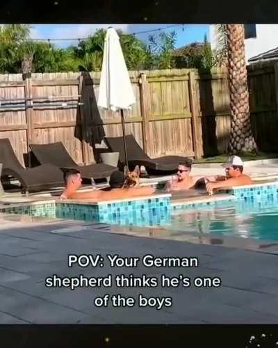 He knows he's one of the boys. It's obvious.