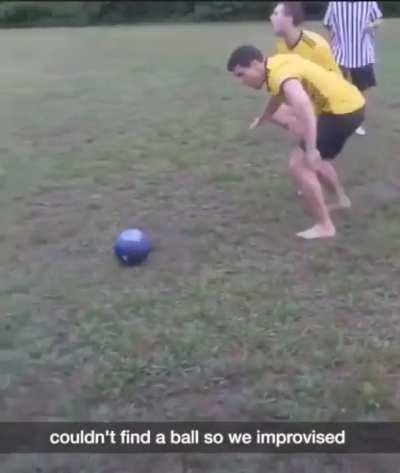 Playing Football with Bowling Ball