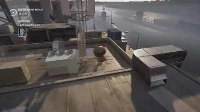 Yeeted a nade onto a poor Valkery