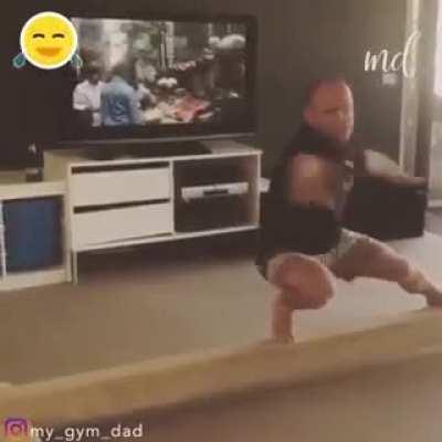 This father tries Gymnastics to bond with his daughter