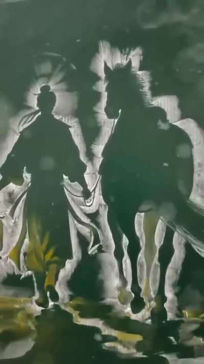 Flat chalk silhouette art