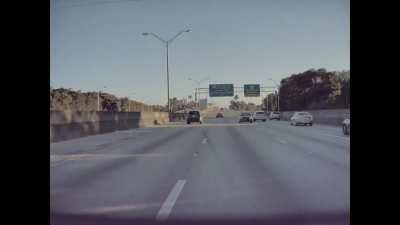 Driver going down the wrong way on an expressway