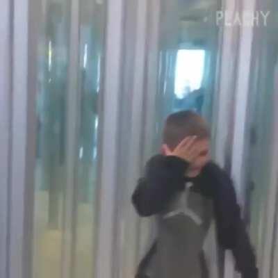 Watch out for the glass kiddo