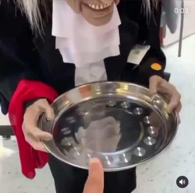 Mans dripped down he melting.