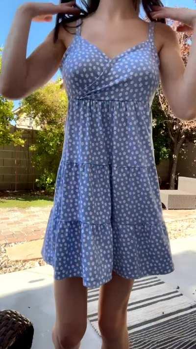 Summer dress with no underwear 😋