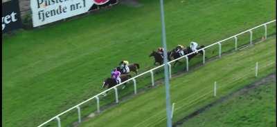 This guy falling of his horse while i was live streaming with the drone