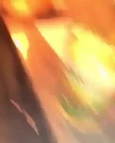 Putting a grease fire into the sink