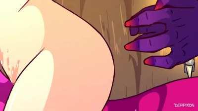 Licking her real good