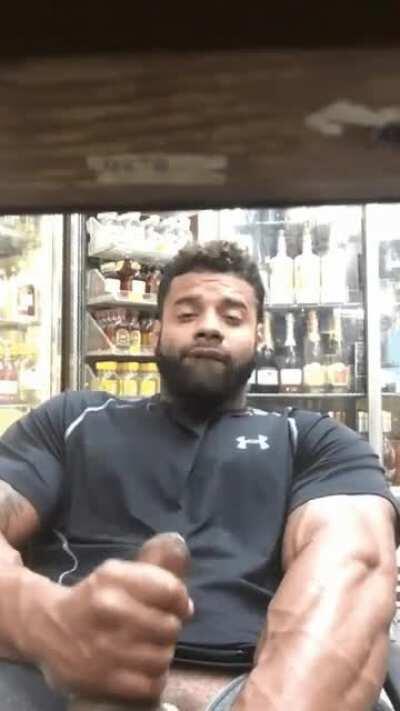 Arab Hunk Cums at Work