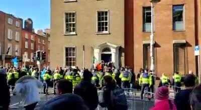 Ireland: anti-maskers vs anti-anti-maskers. But really just a conglomerate of idiots representing nobody.