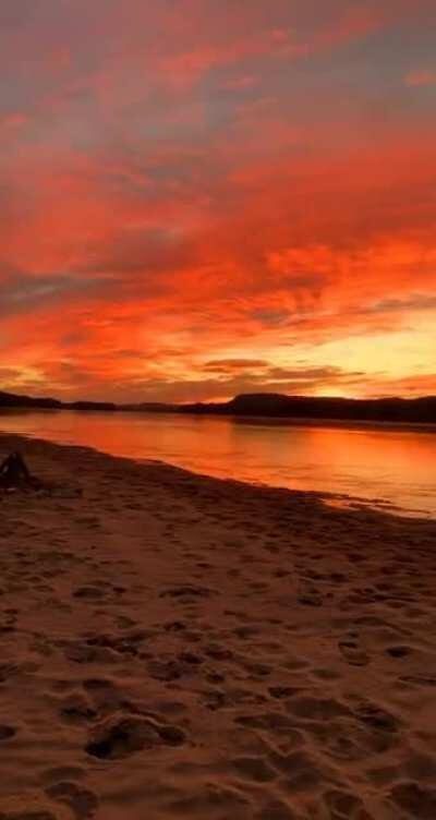The sunset from the Wisconsin River sandbars!