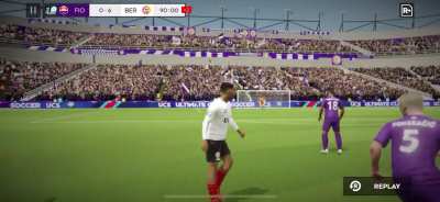 Pass (B button) Goal by Hakimi from 34 yards