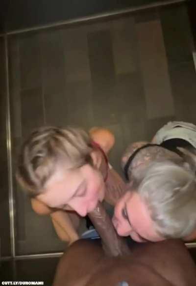 Amateur BBC Big Dick Blowjob Elevator FFM Interracial Public Threesome Porn GIF by duromami