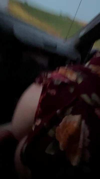 I guess in a truck on a public road is still public