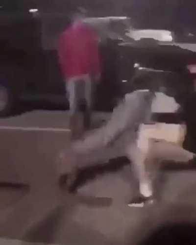 White hoodie got his ass handed to him by a wrestler