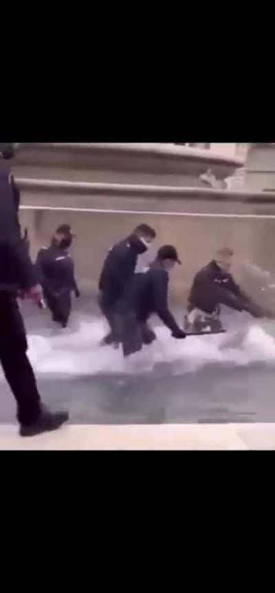 Sad world we live in look at this thugphobic cops hurting man because he lost his clothes and trying to find them