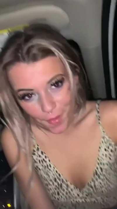 Does anyone know the name of this girl swallowing cum in a car
