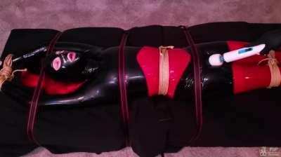 Both her holes are stuffed, then she is strapped down & forced to have multiple orgasms!