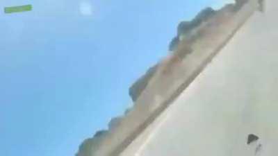 Motorcyclist has a really bad day.