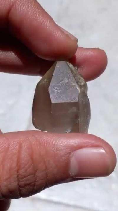 Aquamarine growing on Smoky Quartz (Yen Bai, Vietnam)