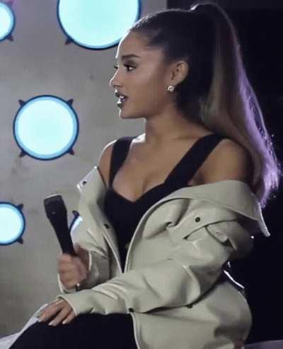 Ariana Grande showing off her jerking-off skills