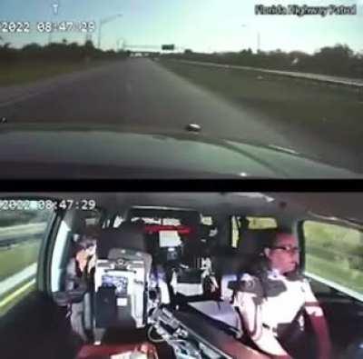 Florida trooper crashes her car into an oncoming vehicle