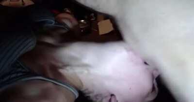 tongue out throat bulge