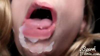 Kristen Scott takes her lovers load then give you a sloppy kiss