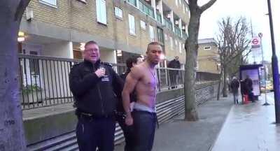 Human fountain in Camden Town