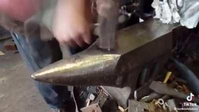 Making fire using the reverse forge technique