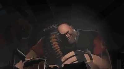 The individual armed with substantial weaponry.