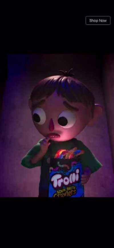 This advertisement for gummy worms