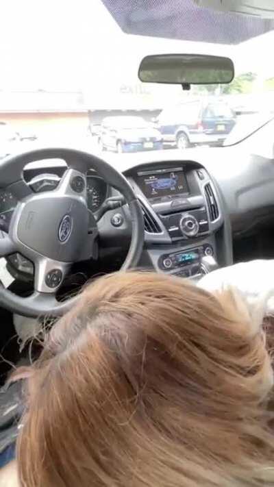 Blowing my man at the parking lot! (OC)