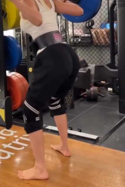 Gym squat ass clenching booty view 13