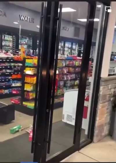 Lady Freaks Out in Gas Station