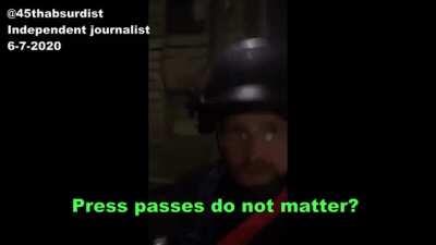 Portland Police Bureau announces they will not respect the first amendment rights of journalists