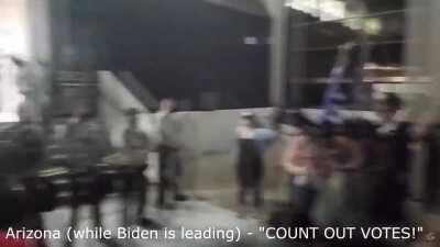 Trump supporters simultaneously chant 