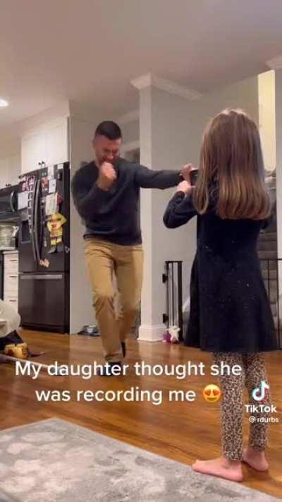 It's recording her reaction...