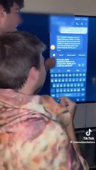 Asking the boys to craft the perfect text to her