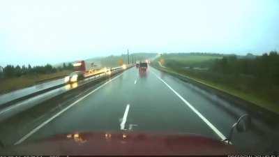 Brake failure + Rain = Crash