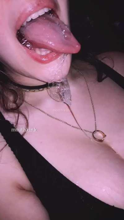 Drool falling on my Chest