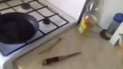 Adding water to boiled oil